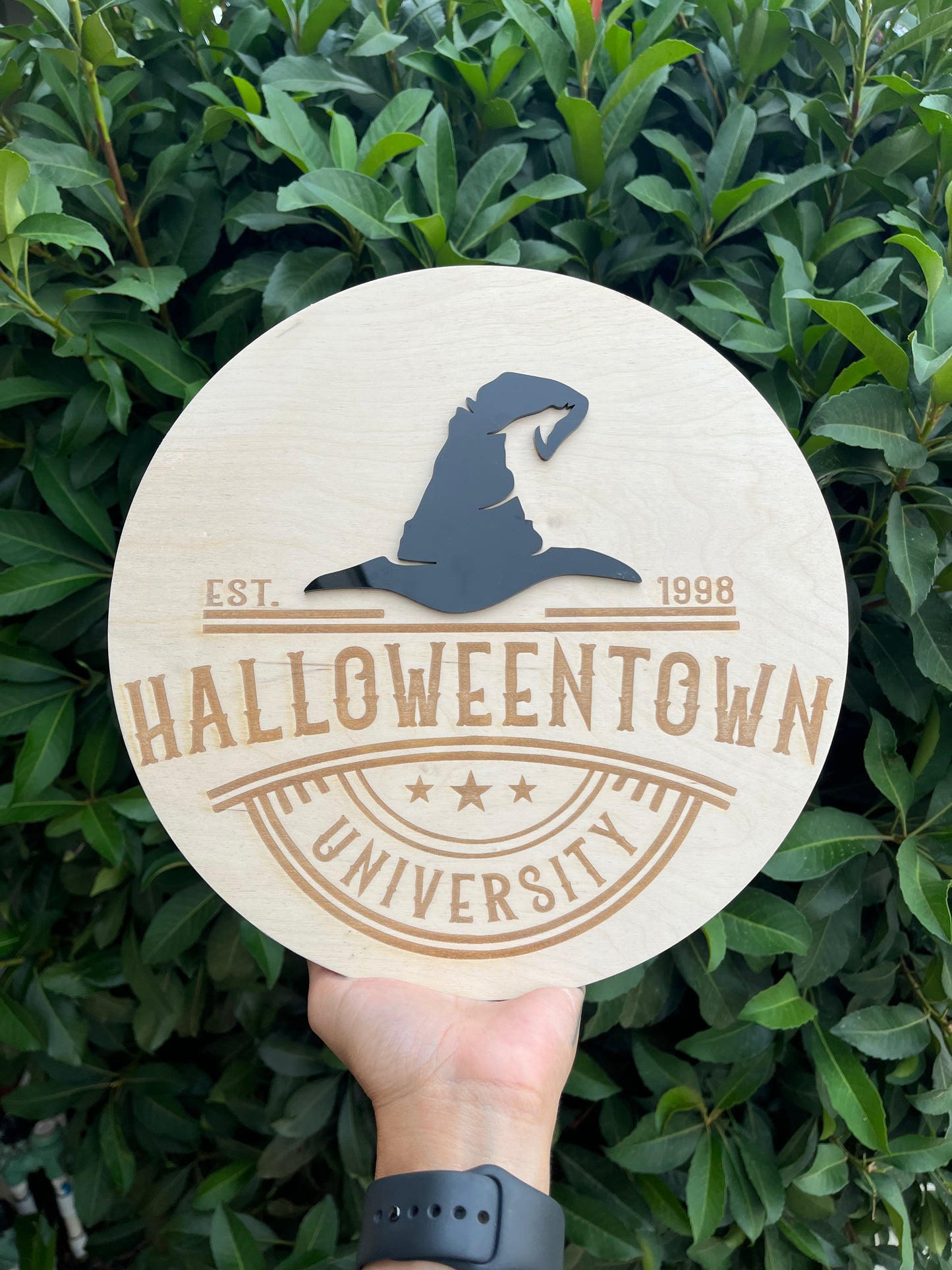 Halloweentown wood sign